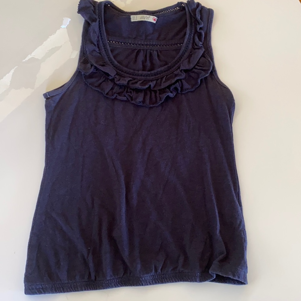 Blue ruffled halter